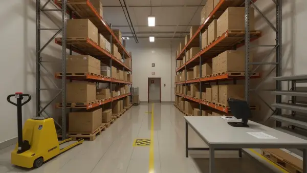 Render: galpão configurado como centro de distribuição